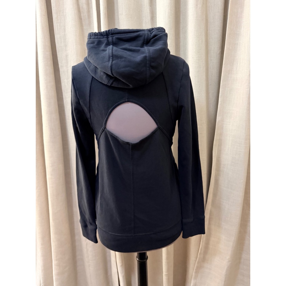 Under Armour Womens Hoodie Medium Black Cutout Back Loose Fit Athleisure